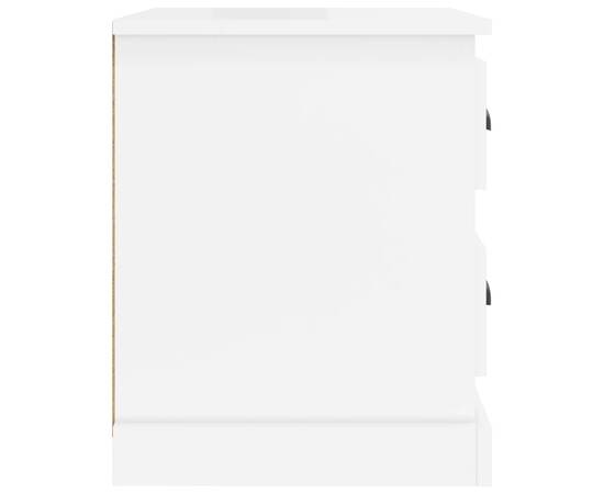 Noptiere, 2 buc, alb extralucios, 39x39x47,5 cm, lemn prelucrat, 9 image