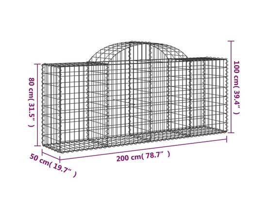 Coșuri gabion arcuite 10 buc, 200x50x80/100 cm, fier galvanizat, 6 image