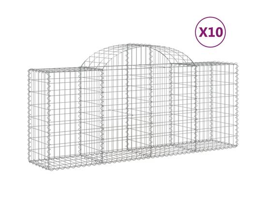 Coșuri gabion arcuite 10 buc, 200x50x80/100 cm, fier galvanizat, 2 image