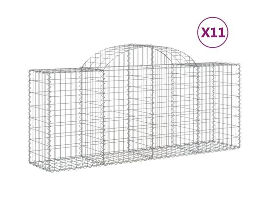 Coșuri gabion arcuite 11 buc, 200x50x80/100 cm, fier galvanizat, 2 image