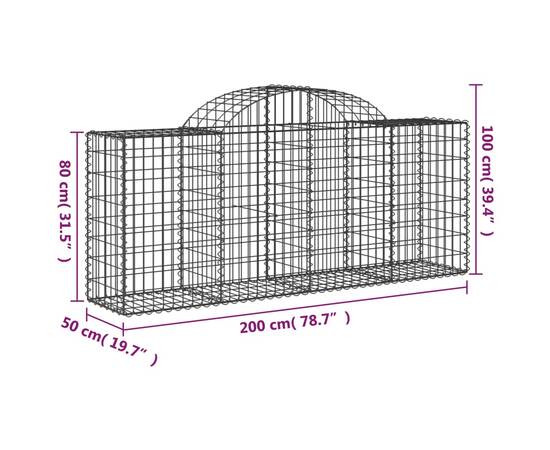 Coșuri gabion arcuite 13 buc, 200x50x80/100 cm, fier galvanizat, 6 image