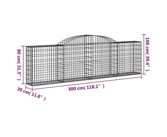 Coșuri gabion arcuite 13 buc, 300x30x80/100 cm, fier galvanizat, 6 image