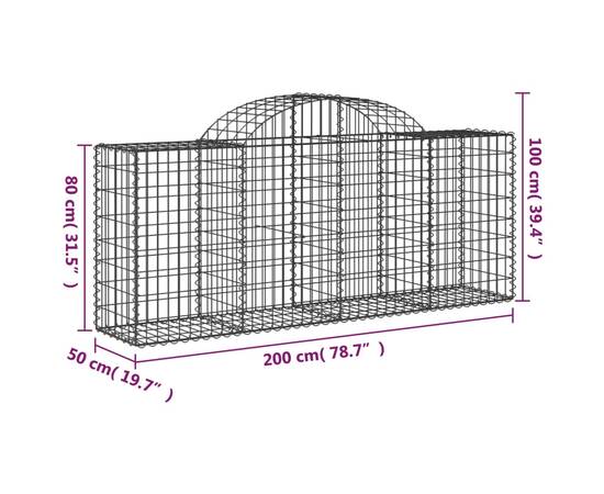 Coșuri gabion arcuite 3 buc, 200x50x80/100 cm, fier galvanizat, 6 image