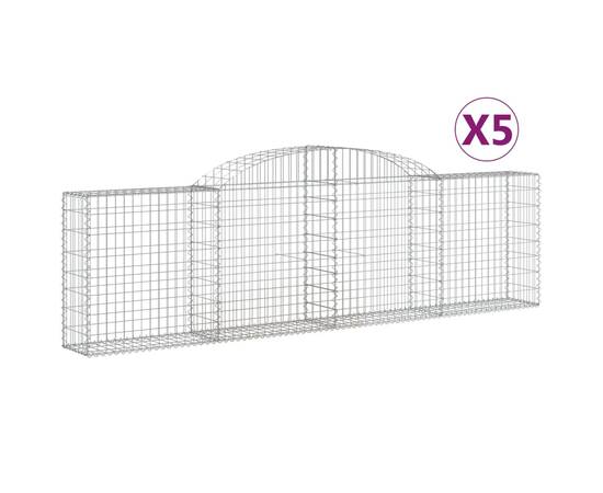 Coșuri gabion arcuite 5 buc., 300x30x80/100 cm, fier galvanizat, 2 image