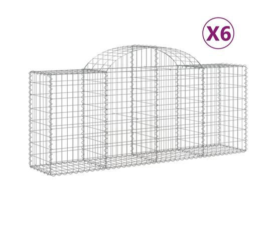 Coșuri gabion arcuite 6 buc, 200x50x80/100 cm, fier galvanizat, 2 image