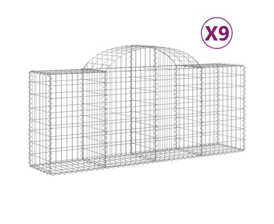 Coșuri gabion arcuite 9 buc, 200x50x80/100 cm, fier galvanizat, 2 image