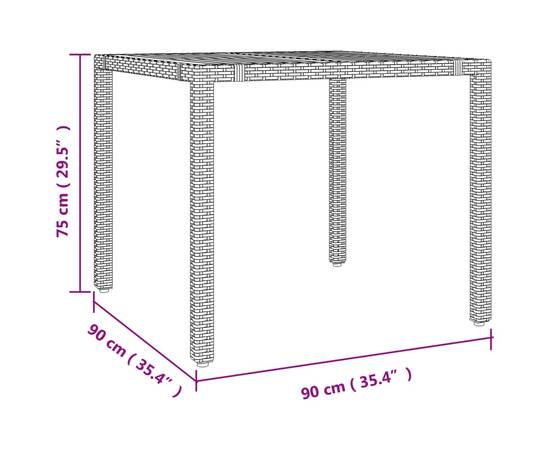 Set mobilier de grădină cu perne, 3 piese, gri, poliratan, 10 image