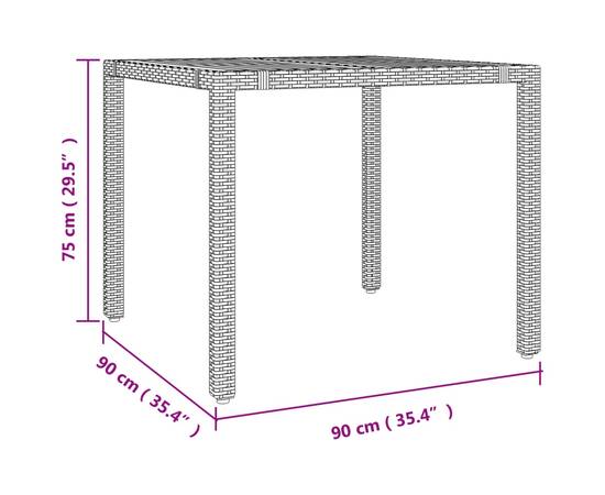 Set mobilier de grădină cu perne, 5 piese, gri, poliratan, 10 image