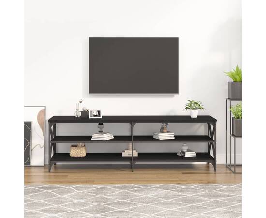 Comodă tv, negru, 160x40x50 cm, lemn prelucrat, 3 image