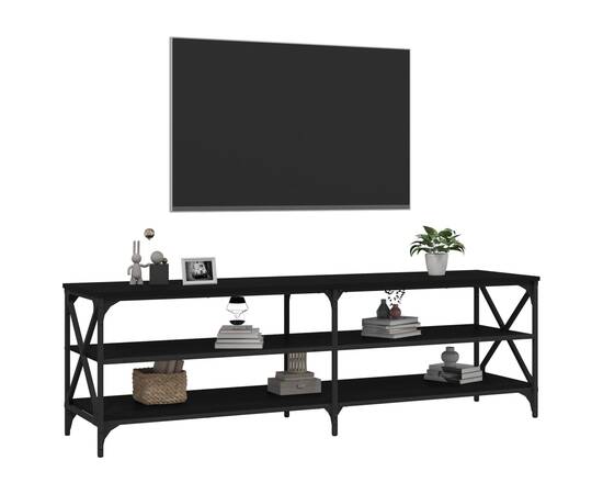 Comodă tv, negru, 160x40x50 cm, lemn prelucrat, 4 image