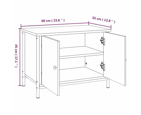Comodă tv cu uși, stejar sonoma, 60x35x45 cm, lemn prelucrat, 10 image