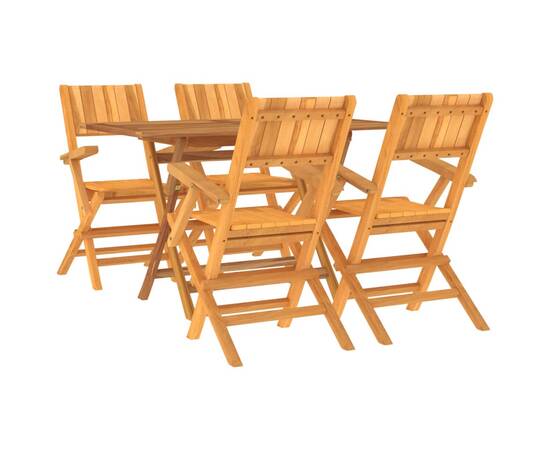 Set masă pentru grădină, lemn masiv de tec, 5 piese, 3 image