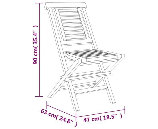 Set masă pentru grădină, lemn masiv de tec, 5 piese, 9 image