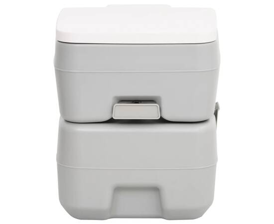 Toaletă portabilă de camping, gri și alb, 20+10 l, hdpe, 2 image