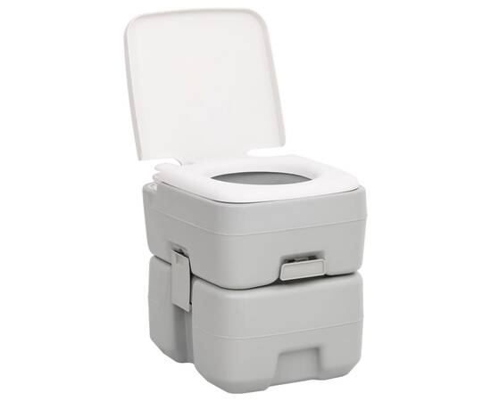 Toaletă portabilă de camping, gri și alb, 20+10 l, hdpe, 3 image