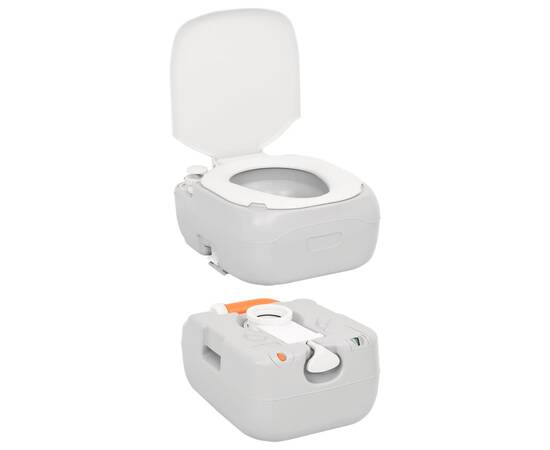 Toaletă portabilă de camping, gri și alb, 22+12 l, hdpe, 4 image