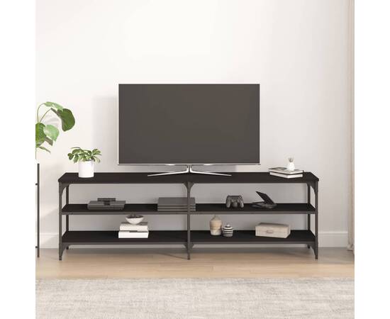 Comodă tv, negru, 160x30x50 cm, lemn prelucrat, 3 image