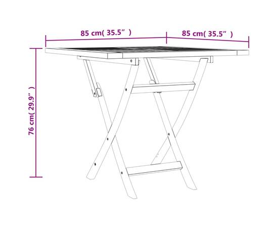 Set masă pentru grădină, lemn masiv de tec, 5 piese, 11 image