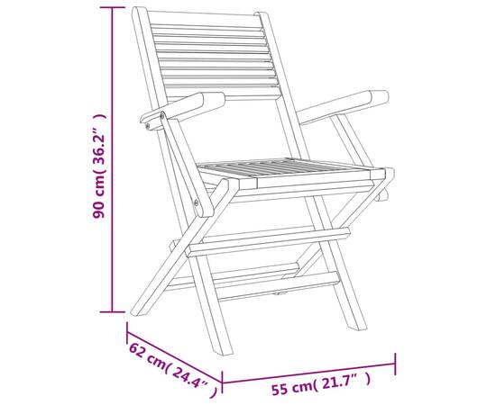 Set masă pentru grădină, lemn masiv de tec, 5 piese, 9 image