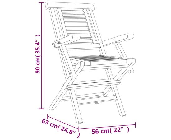 Set masă pentru grădină, lemn masiv de tec, 5 piese, 10 image