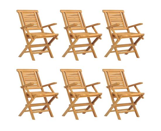 Set mobilier de grădină, 7 piese, lemn masiv de tec, 4 image