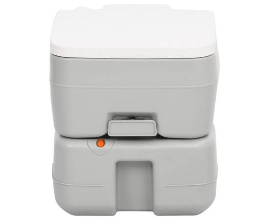 Toaletă portabilă de camping, gri și alb, 15+10 l, hdpe, 2 image