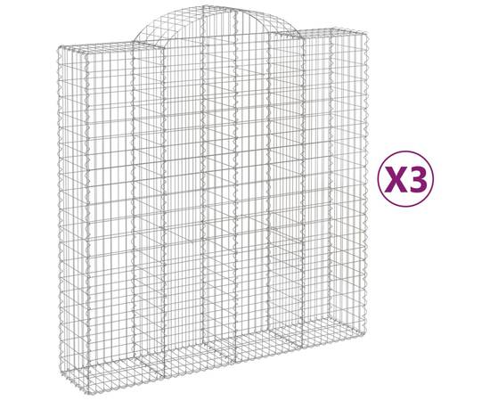 Coșuri gabion arcuite, 3 buc 200x50x200/220 cm, fier galvanizat, 2 image