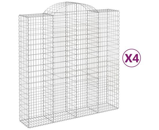 Coșuri gabion arcuite, 4 buc 200x50x200/220 cm, fier galvanizat, 2 image