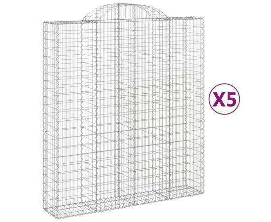 Coșuri gabion arcuite, 5 buc, 200x50x220/240cm, fier galvanizat, 2 image