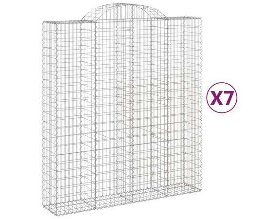 Coșuri gabion arcuite, 7 buc, 200x50x220/240cm, fier galvanizat, 2 image