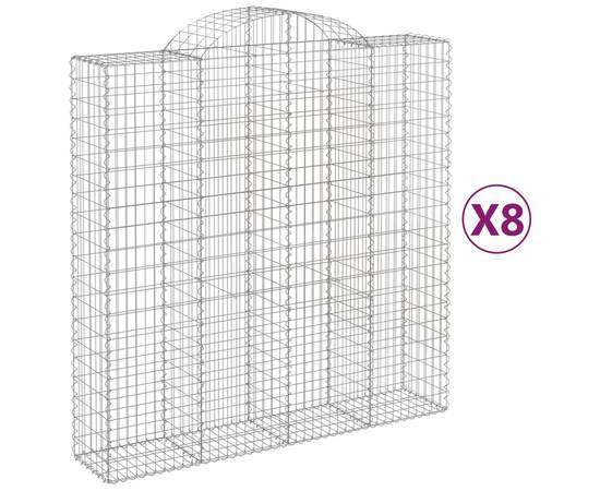 Coșuri gabion arcuite, 8 buc 200x50x200/220 cm, fier galvanizat, 2 image