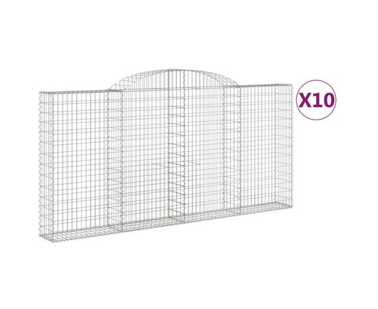 Coșuri gabion arcuite 10 buc, 300x30x140/160cm, fier galvanizat, 2 image