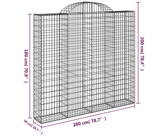 Coșuri gabion arcuite 11 buc, 200x50x180/200cm, fier galvanizat, 6 image