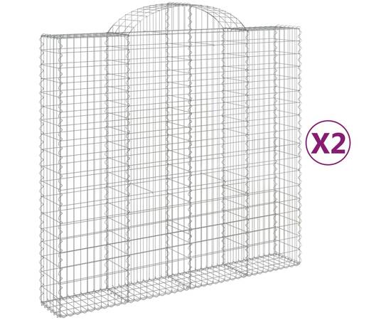 Coșuri gabion arcuite 2 buc, 200x50x180/200 cm, fier galvanizat, 2 image