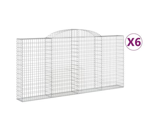 Coșuri gabion arcuite 6 buc. 300x30x140/160 cm fier galvanizat, 2 image