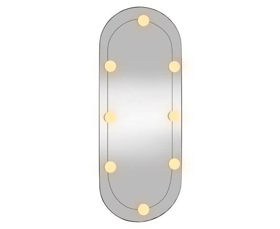 Oglindă de perete cu lumini led 30x70 cm oval sticlă, 4 image