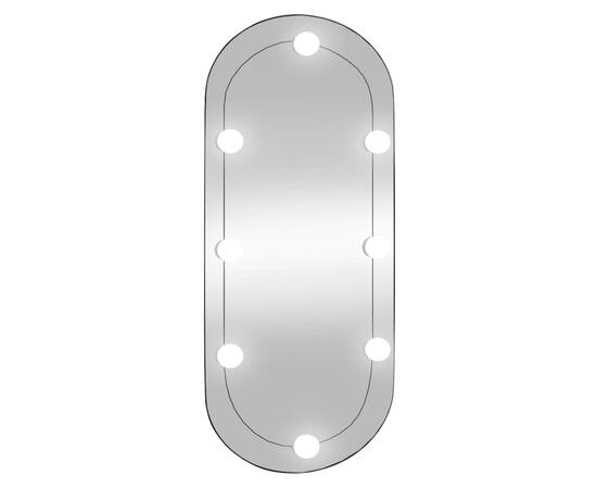 Oglindă de perete cu lumini led 35x80 cm oval sticlă, 2 image