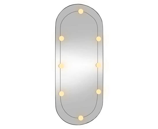 Oglindă de perete cu lumini led 40x90 cm oval sticlă, 4 image