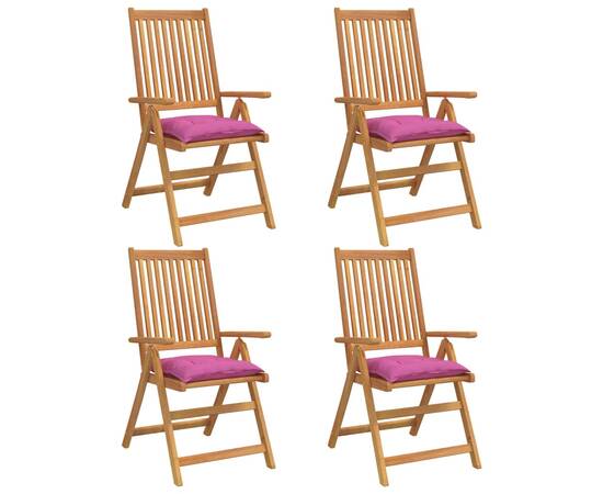 Perne pentru scaun, 4 buc., roz, 40x40x7 cm, material textil, 3 image