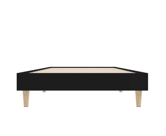 Cadru de pat, negru, 75x190 cm, lemn prelucrat, 6 image