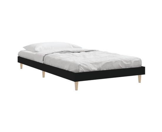 Cadru de pat, negru, 90x190 cm, lemn prelucrat, 5 image
