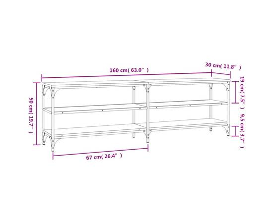 Comodă tv, stejar maro, 160x30x50 cm, lemn prelucrat, 9 image