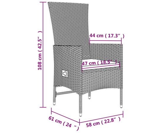 Set de masă pentru grădină, 7 piese, cu perne, bej, poliratan, 11 image