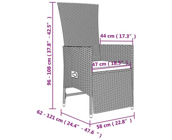 Set de masă pentru grădină, 9 piese, cu perne, bej, poliratan, 10 image