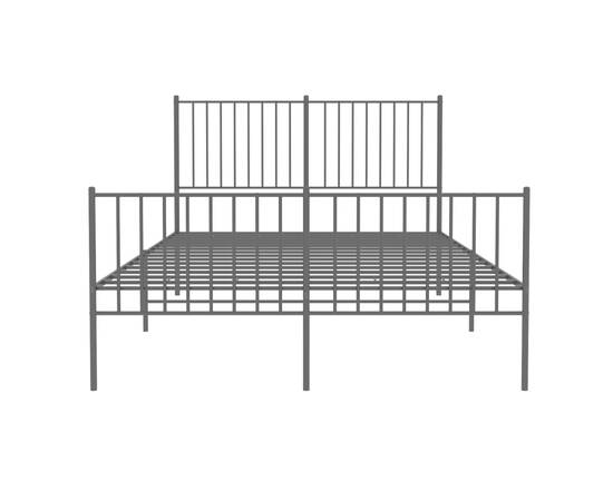 Cadru pat metalic cu tăblie de cap/picioare, negru, 140x190 cm, 5 image