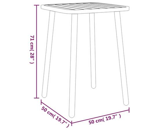 Set de masă grădină, 3 piese, antracit, oțel, 11 image