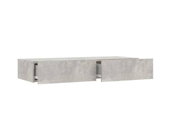 Comodă tv cu lumini led, gri beton, 90x35x15,5 cm, 8 image