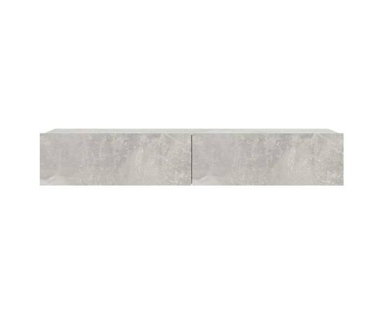 Comodă tv cu lumini led, gri beton, 90x35x15,5 cm, 6 image