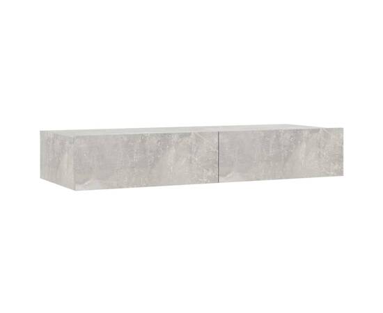 Comodă tv cu lumini led, gri beton, 90x35x15,5 cm, 5 image