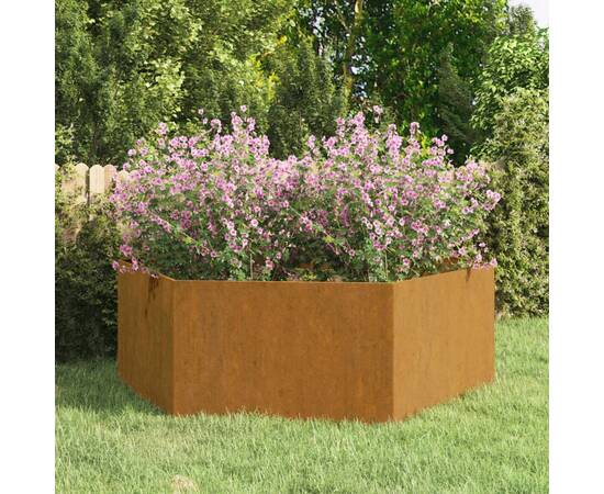 Jardinieră, ruginiu, 120x120x45 cm, oțel corten